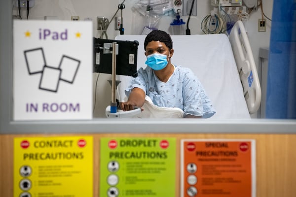 Future of healthcare: hospitals are using iPads so patients can communicate with their families.