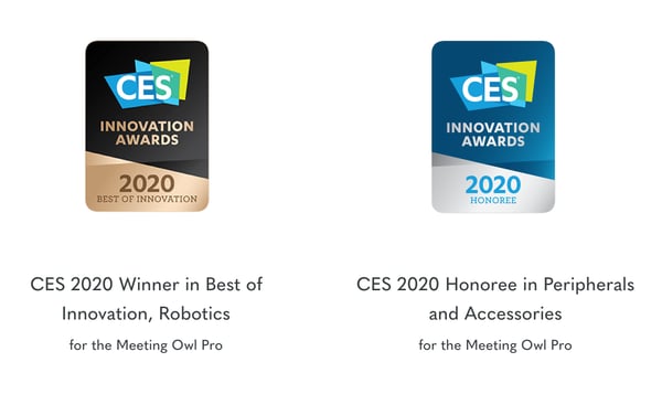 Owl Labs CES 2020 Winner in Best of Innovation, Robotics for the Meeting Owl Pro