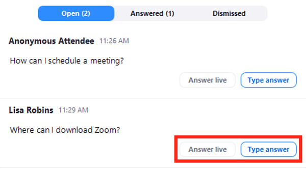 How To Use A Zoom Webinar - Step 4 - Select Q&A Settings