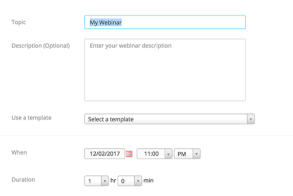 How To Use Zoom Webinar - Step 2 - Enter the Zoom Webinar Name and Description