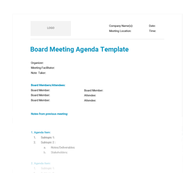 12 Free Meeting Agenda Templates 12 Free Meeting Agenda Templates