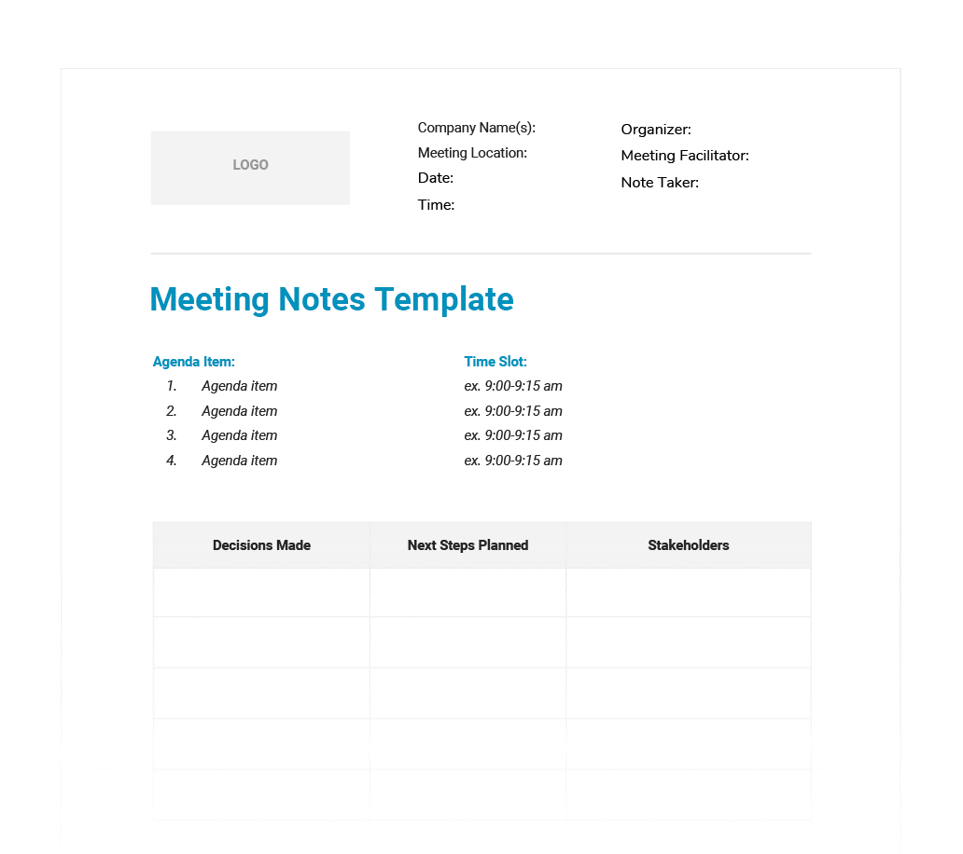 12 Free Meeting Agenda Templates