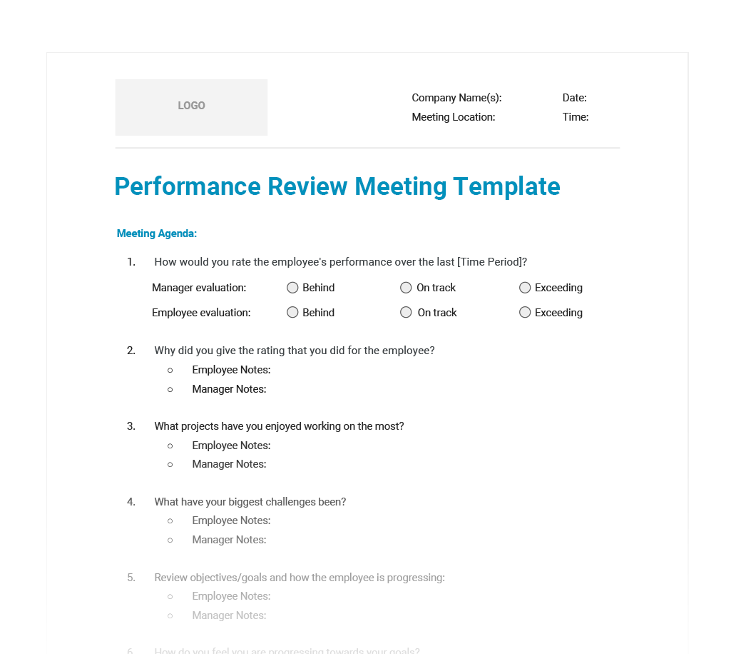 12 Free Meeting Agenda Templates