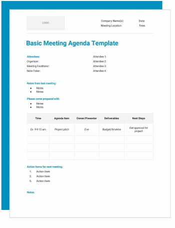 12 Free Meeting Agenda Templates 12 Free Meeting Agenda Templates