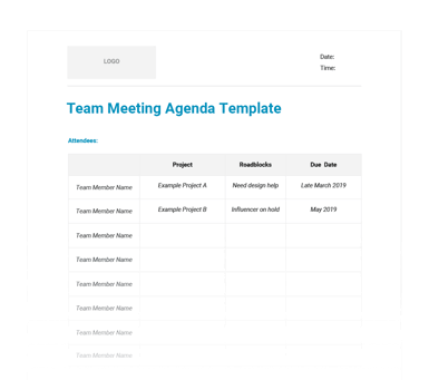 12 Free Meeting Agenda Templates